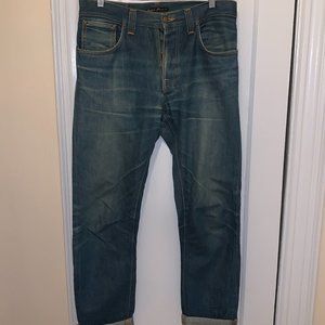 Nudie Jeans (32) Steady Eddie Dry Denim Greencast vintage jeans